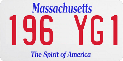 MA license plate 196YG1