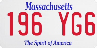 MA license plate 196YG6