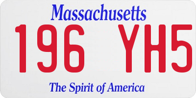 MA license plate 196YH5