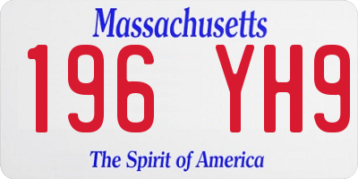 MA license plate 196YH9