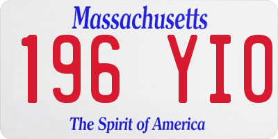 MA license plate 196YI0