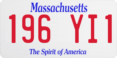 MA license plate 196YI1