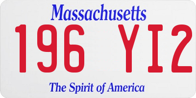 MA license plate 196YI2