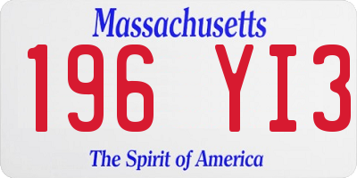 MA license plate 196YI3