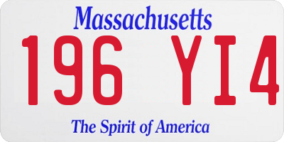 MA license plate 196YI4