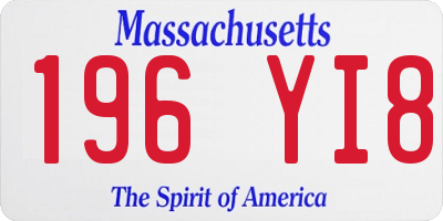 MA license plate 196YI8