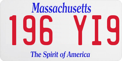 MA license plate 196YI9