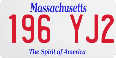 MA license plate 196YJ2