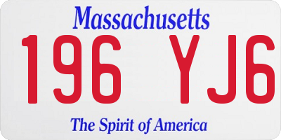 MA license plate 196YJ6
