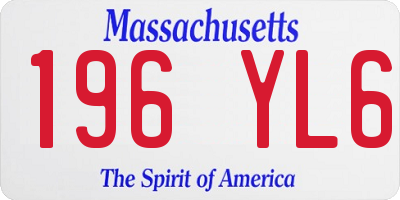 MA license plate 196YL6