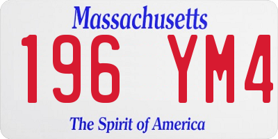 MA license plate 196YM4