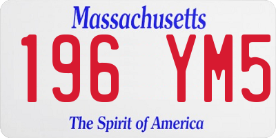MA license plate 196YM5