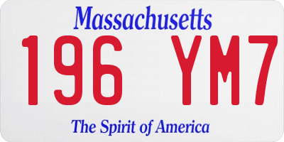 MA license plate 196YM7