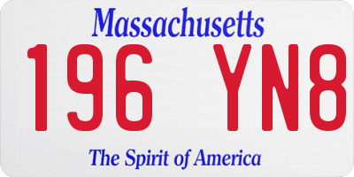 MA license plate 196YN8