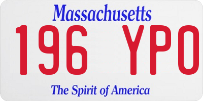 MA license plate 196YP0