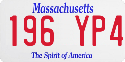 MA license plate 196YP4
