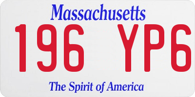 MA license plate 196YP6