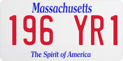 MA license plate 196YR1