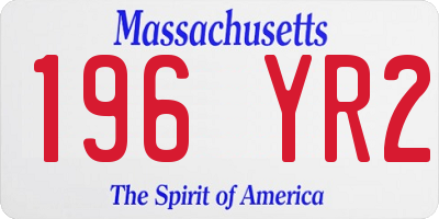 MA license plate 196YR2