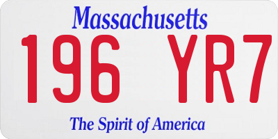 MA license plate 196YR7