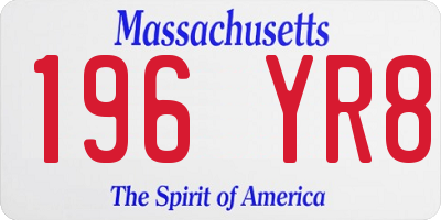 MA license plate 196YR8