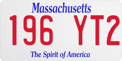 MA license plate 196YT2