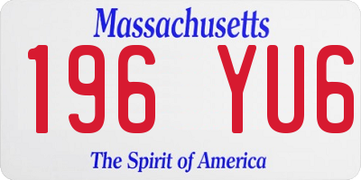 MA license plate 196YU6