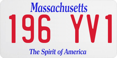 MA license plate 196YV1
