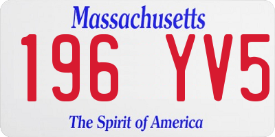 MA license plate 196YV5