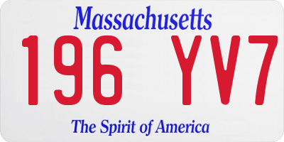 MA license plate 196YV7