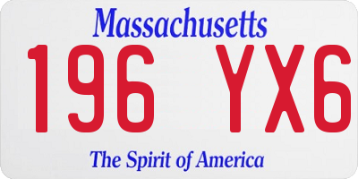 MA license plate 196YX6