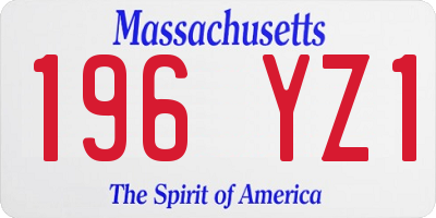 MA license plate 196YZ1