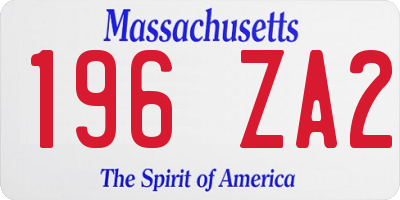 MA license plate 196ZA2