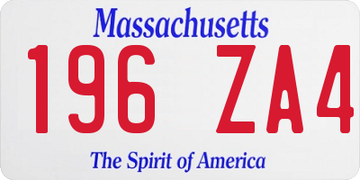 MA license plate 196ZA4