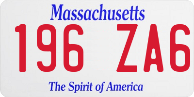 MA license plate 196ZA6