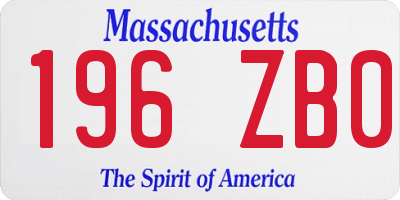 MA license plate 196ZB0