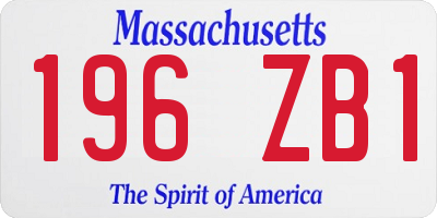 MA license plate 196ZB1