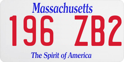 MA license plate 196ZB2