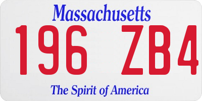 MA license plate 196ZB4