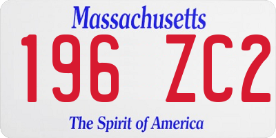 MA license plate 196ZC2