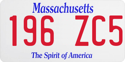 MA license plate 196ZC5