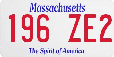 MA license plate 196ZE2