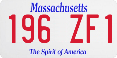 MA license plate 196ZF1
