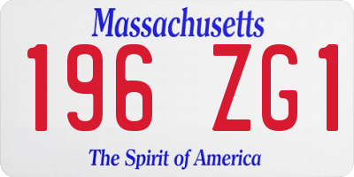 MA license plate 196ZG1