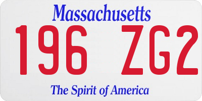 MA license plate 196ZG2