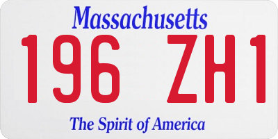 MA license plate 196ZH1