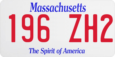 MA license plate 196ZH2