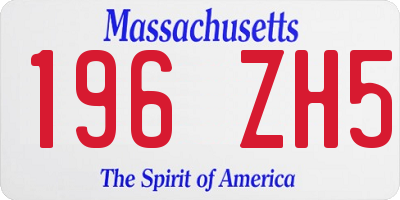 MA license plate 196ZH5