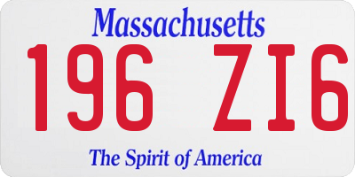 MA license plate 196ZI6