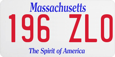 MA license plate 196ZL0
